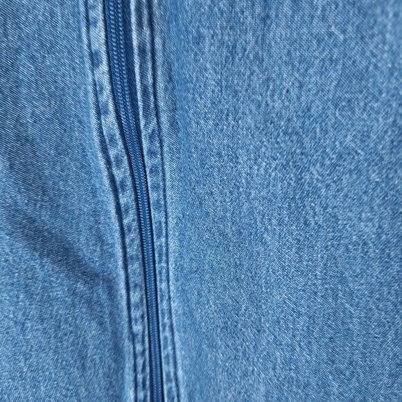 Vintage National Jean Flower Embroidered Zip Dress size large - Picture 5 of 5